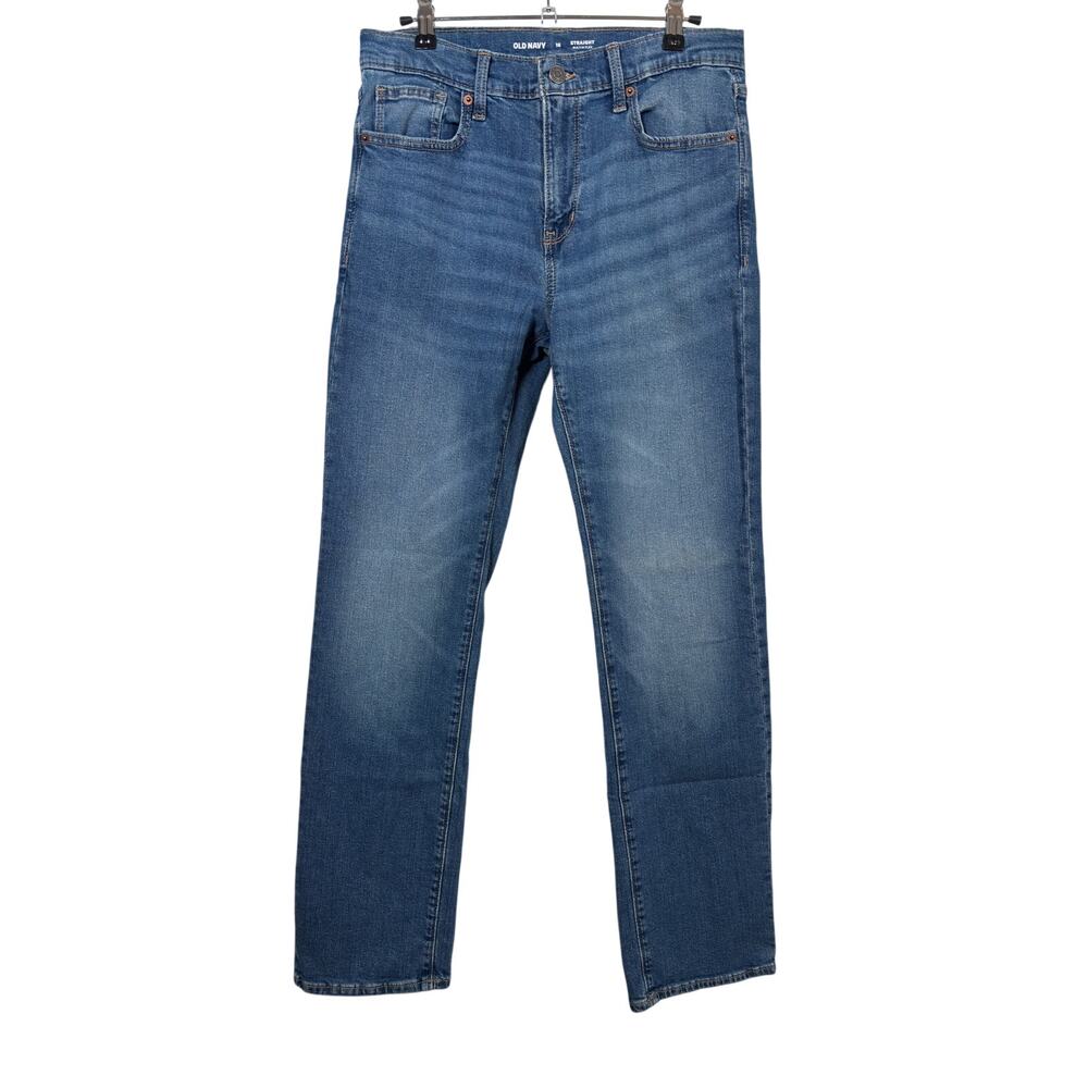 Old Navy Straight Built-In Flex Jeans Kids 16 Blue Straight Stretch Denim Youth